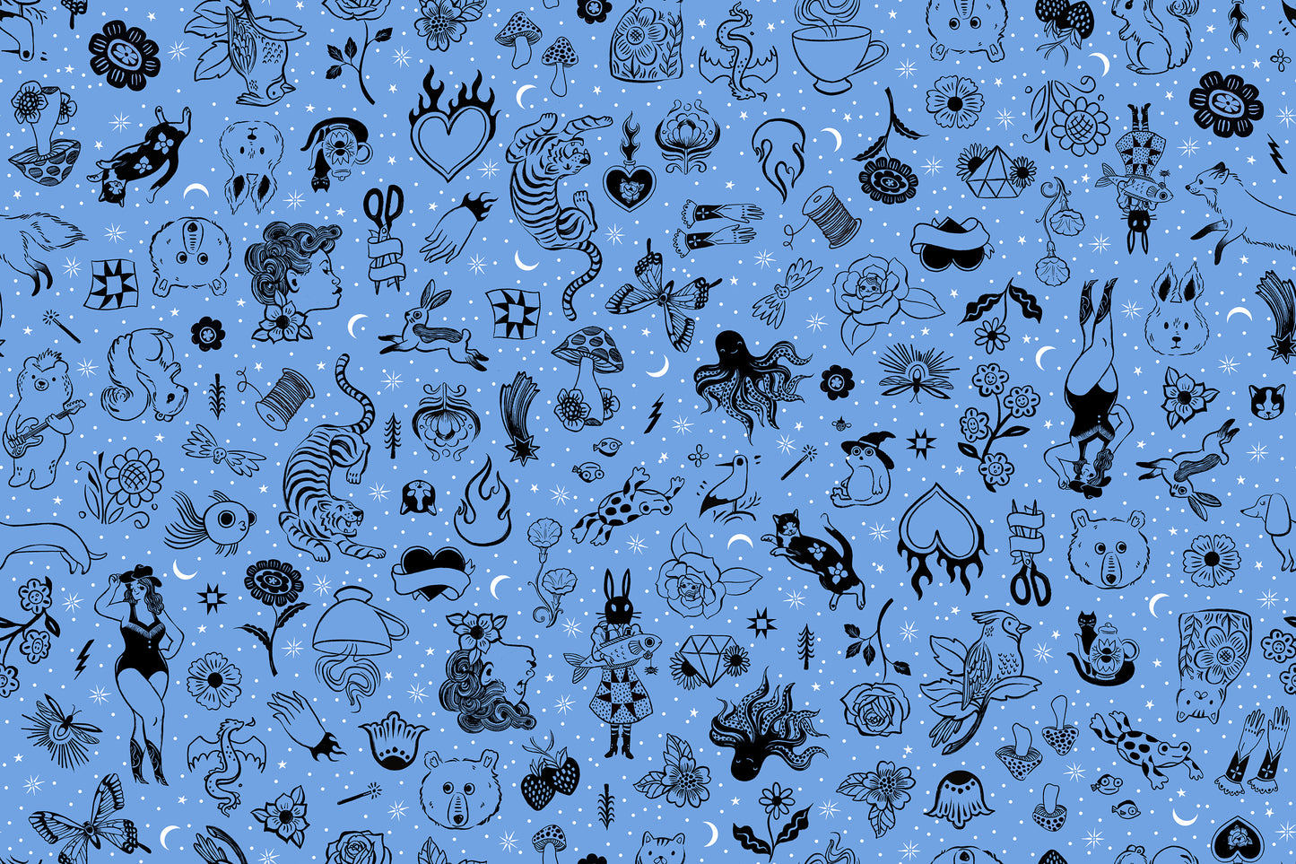 Ruby Star Society Ink Shop – Tattoo Flash in Lindley Blue