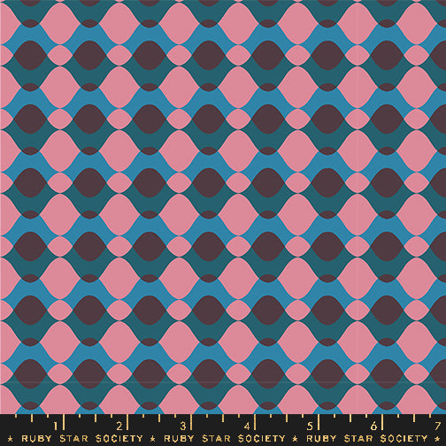 Ripple 30s and Retro Geometrics Novelty Vintage Wavy cotton fabric ruby star society