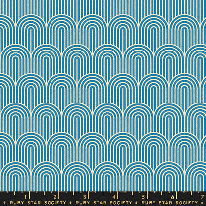 Hump Day Geometrics Vintage Retro Novelty Arches cotton fabric geometry chambray by ruby star society
