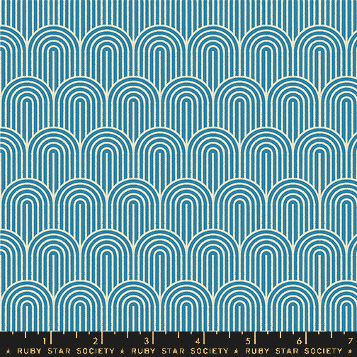 Hump Day Geometrics Vintage Retro Novelty Arches cotton fabric geometry chambray by ruby star society