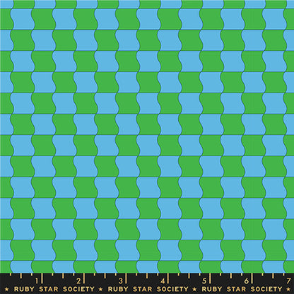 Ruby Star Society Sugar Cone 2 - Wavy Checks in Verdant - PREORDER