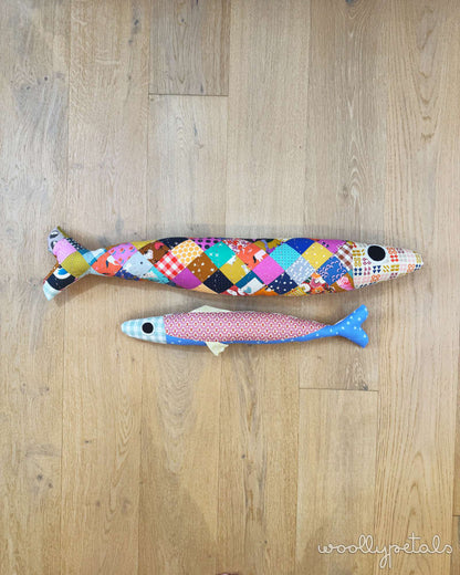 Sardine Pillow by Woolly Petals — Stuffed Sardine pillow pattern