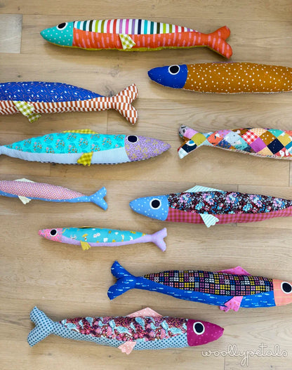 Sardine Pillow by Woolly Petals — Stuffed Sardine pillow pattern