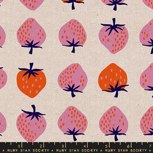 natural strawberry canvas ruby star society strawberry retro kitsch novelty