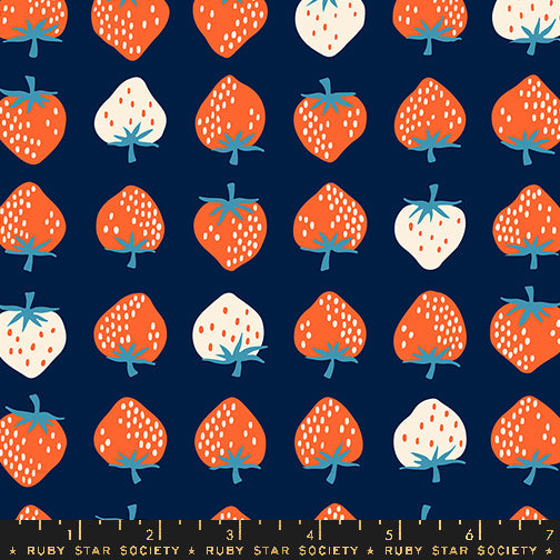 Dark blue strawberry novelty strawberry retro kitsch ruby star society