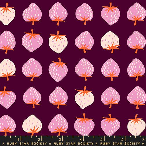 purple strawberry novelty strawberry retro kitsch ruby star society