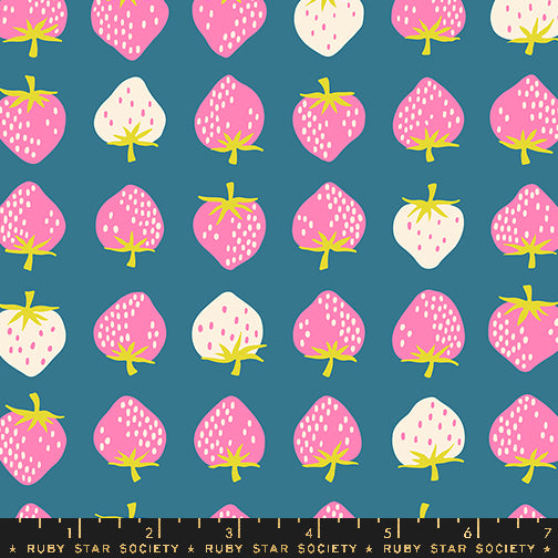 Turquoise strawberry novelty strawberry retro kitsch ruby star society