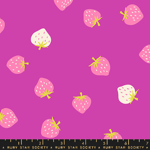 pink strawberry toss novelty strawberry retro kitsch ruby star society