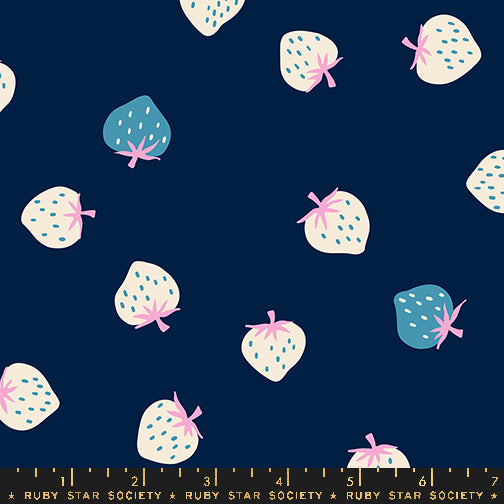dark blue navy strawberry toss novelty strawberry retro kitsch ruby star society