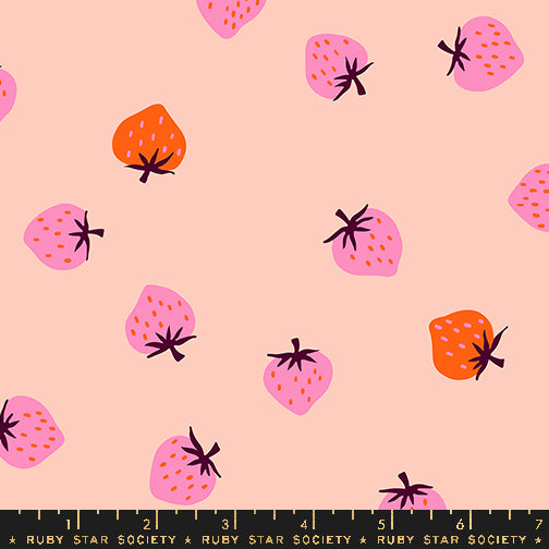 peach strawberry toss novelty strawberry retro kitsch ruby star society 