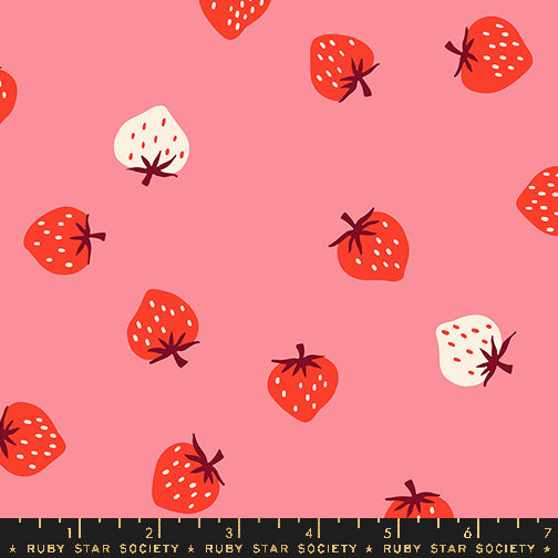 pink strawberry toss novelty strawberry retro kitsch ruby star society