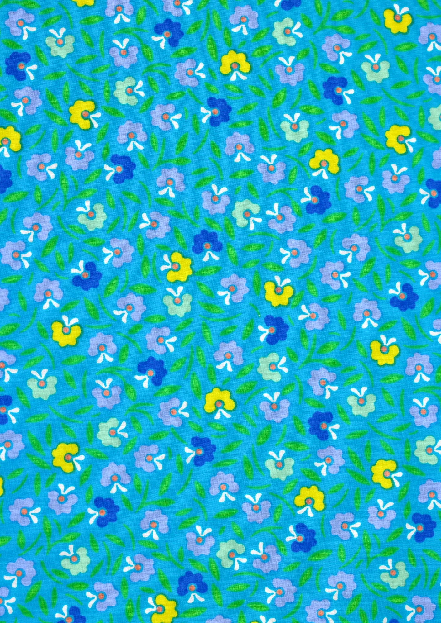 Petit Pan Cotton Coupon - Bright Blue Petunia