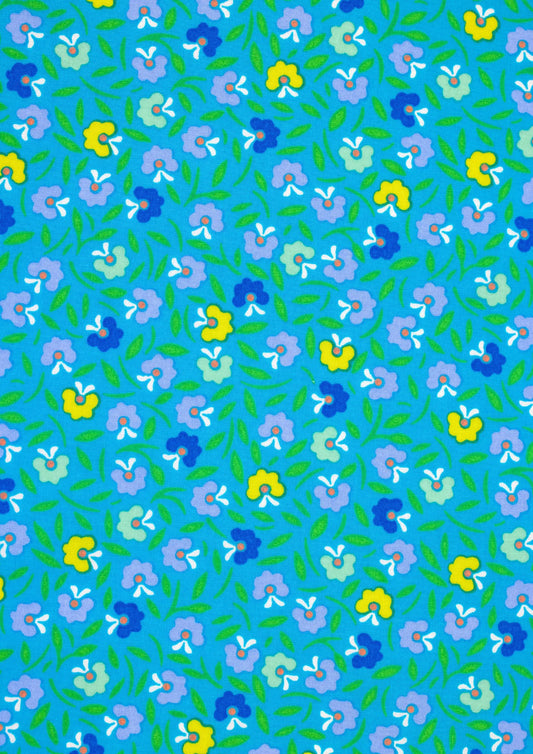 Petit Pan Cotton Coupon - Bright Blue Petunia