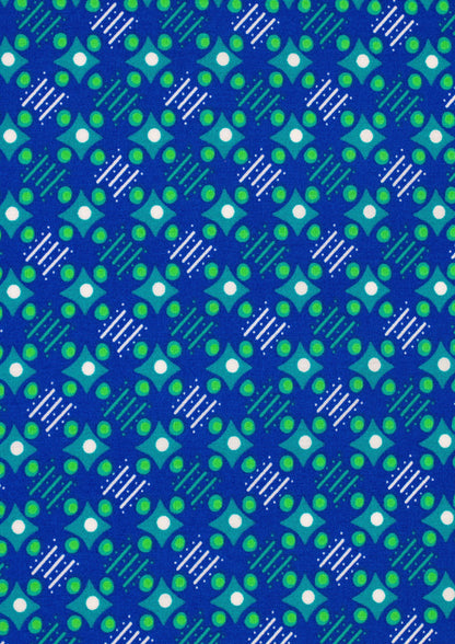 Petit Pan Cotton Coupon - Satellite of Love in Deep blue