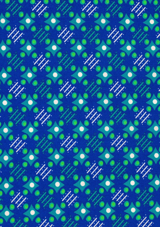 Petit Pan Cotton Coupon - Satellite of Love in Deep blue