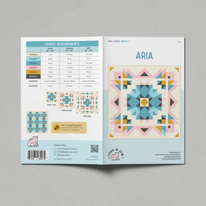 Aria Quilt Pattern by Toad & Sew - Paper Pattern