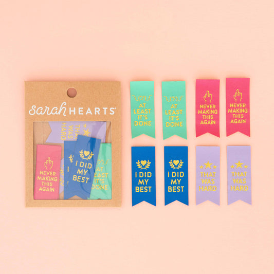 Sarah Hearts - Sarcastic Award Ribbon Multipack Woven Labels