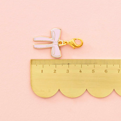 Pink Bow Zipper Charm