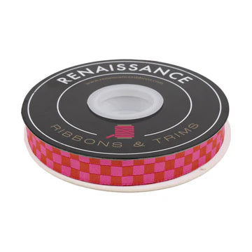 Ribbon - Checker in Cayenne - 5/8" - by Alexia Abegg - One Yard