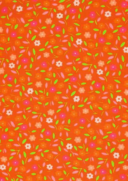 Petit Pan Cotton Coupon - Peace and Love orange