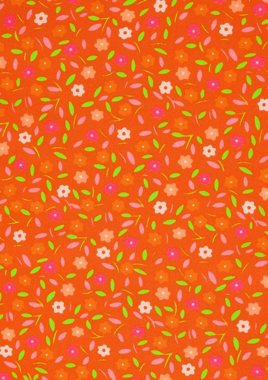 Petit Pan Cotton Coupon - Peace and Love orange