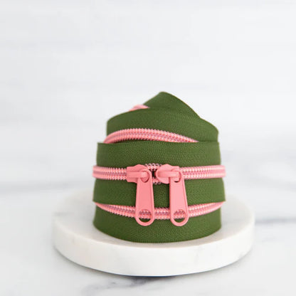 Zipper - 30" Olive Blossom