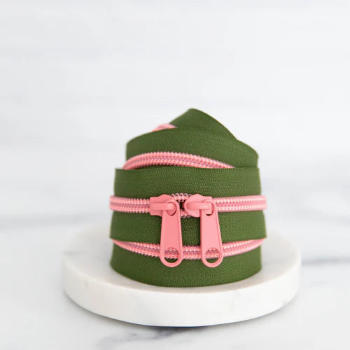 Zipper - 30" Olive Blossom