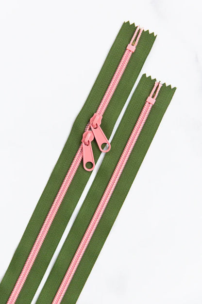 Zipper - 30" Olive Blossom
