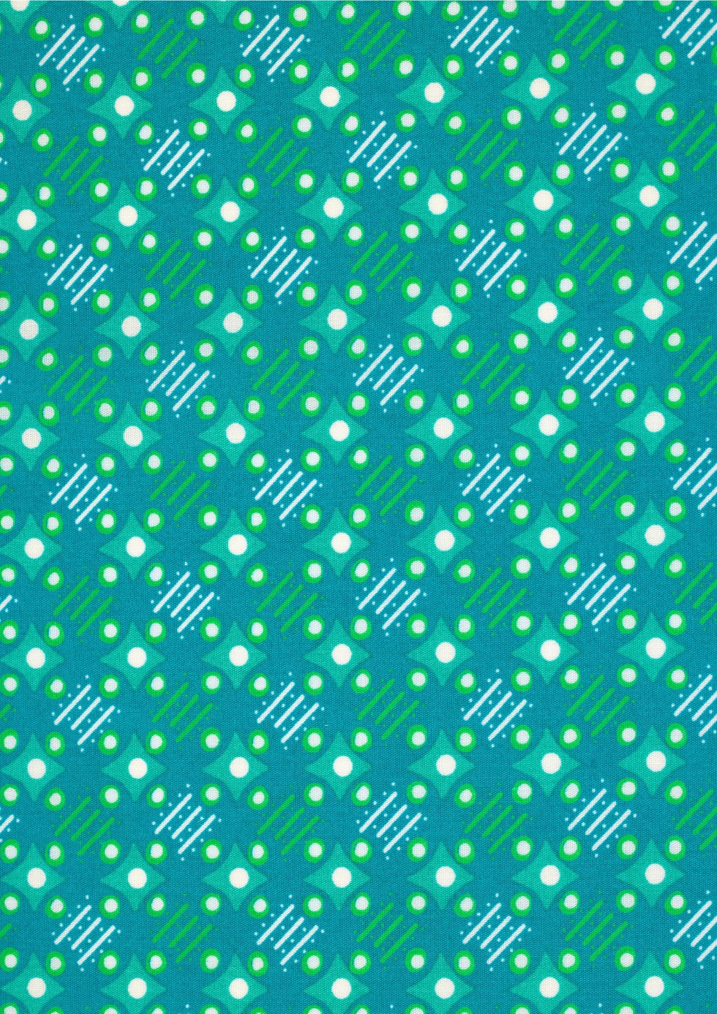 Petit Pan Cotton Coupon - Satellite of Love in Boreal Green