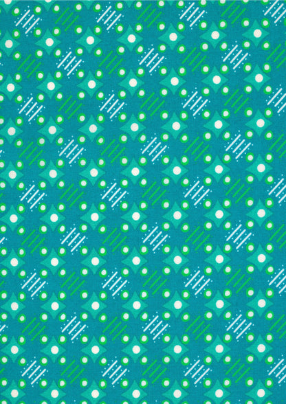 Petit Pan Cotton Coupon - Satellite of Love in Boreal Green