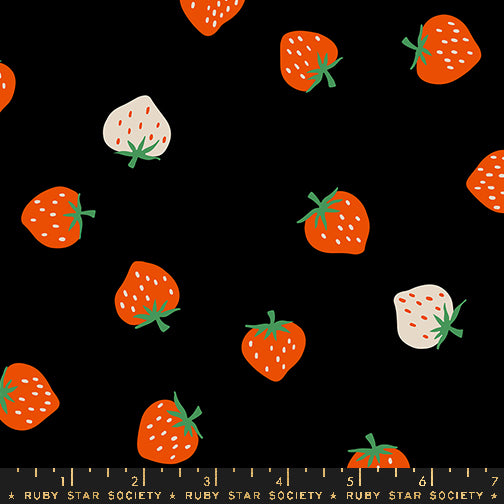 black strawberry toss novelty strawberry retro kitsch