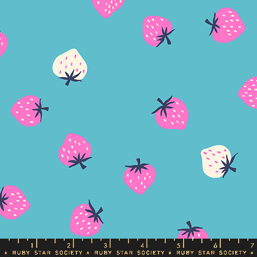 aqua strawberry toss novelty strawberry retro kitsch ruby star society